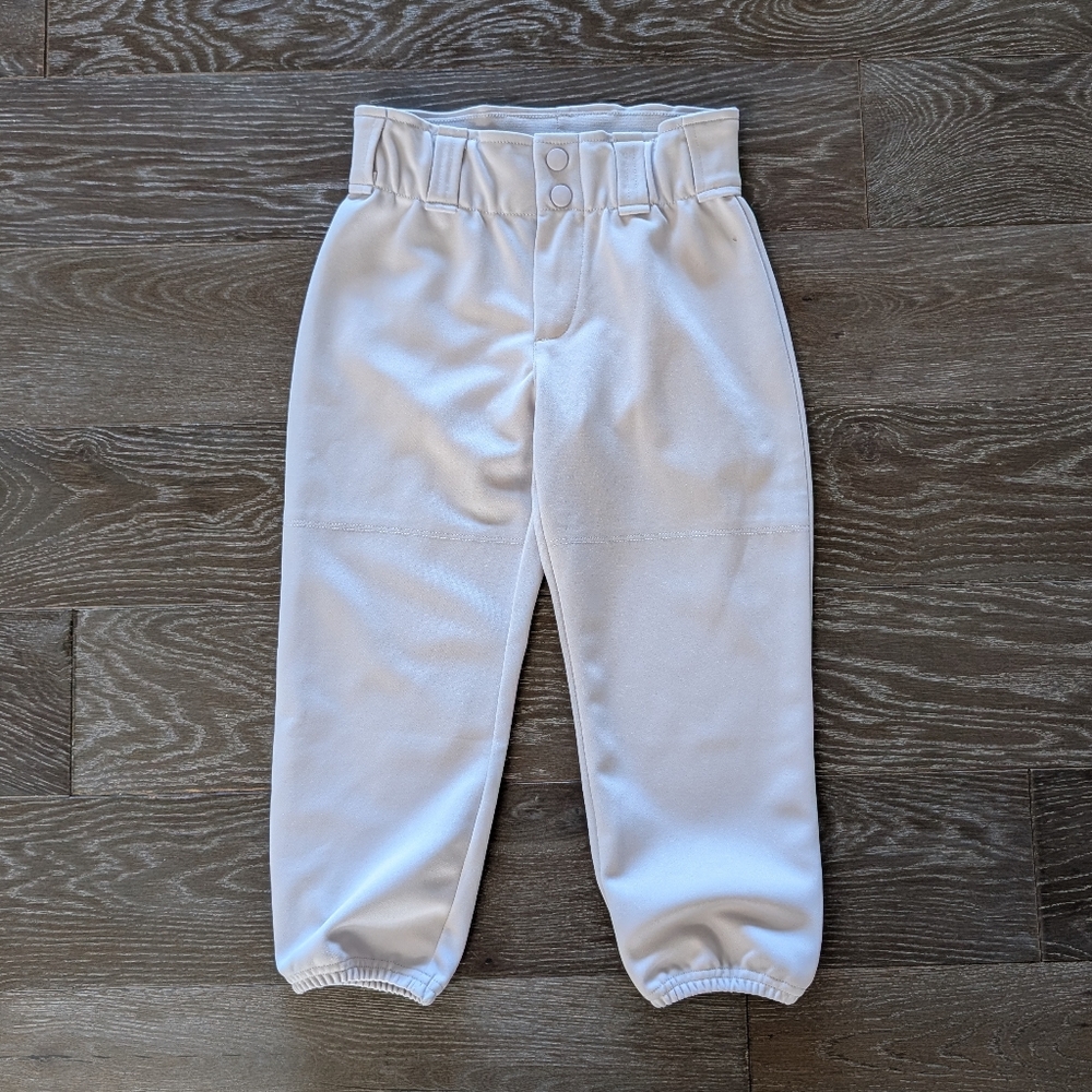 Stelle Youth Light Gray Softball Knee-High Pants Size Small